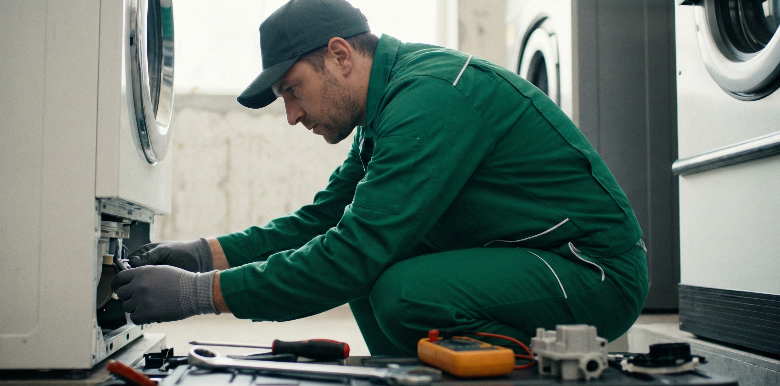 Técnico consertando eletrodoméstico